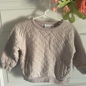Zara Blush Girls Quilted Sweatshirt